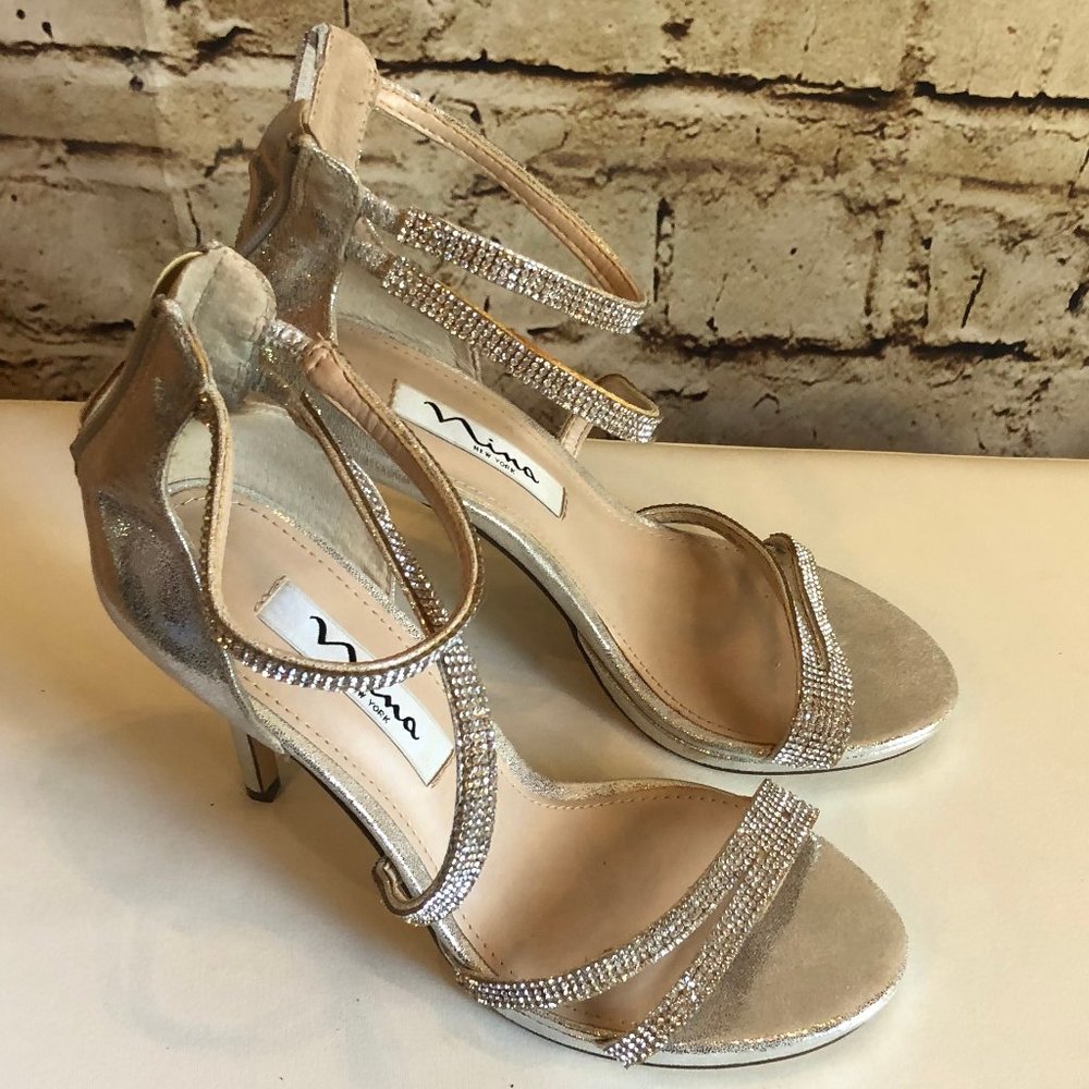 Nina Silver Heels Size 6.5